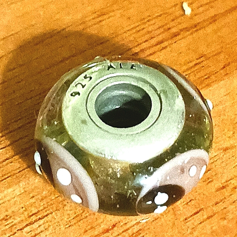 Pandora Retired Black and Brown Ladybug Murano Glass Charm - Picture 4 of 4